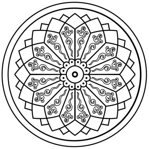 Chinese And Japanese Pattern Coloring Page